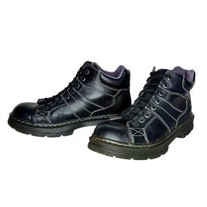 Dr Martens Morris Black Leather Lace Up Ankle Boots Mens Size 12